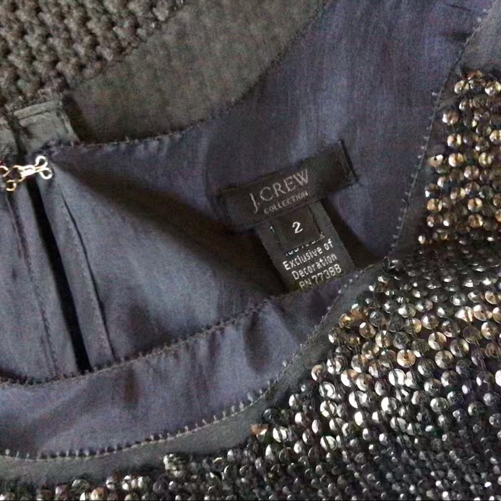 J Crew Collection gun metal grey sequin dress, Size 2 - Picture 10 of 11